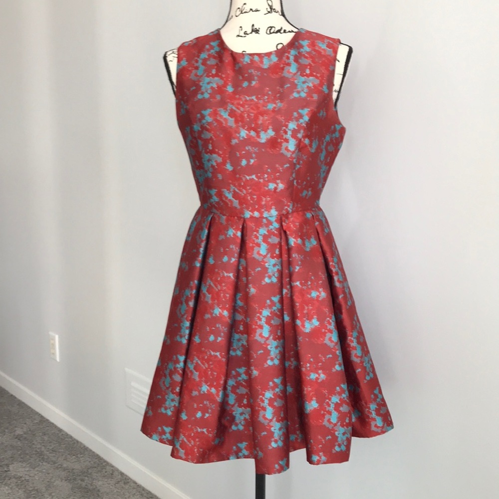 Red & Teal BB Dakota A Line Sleeveless Dress